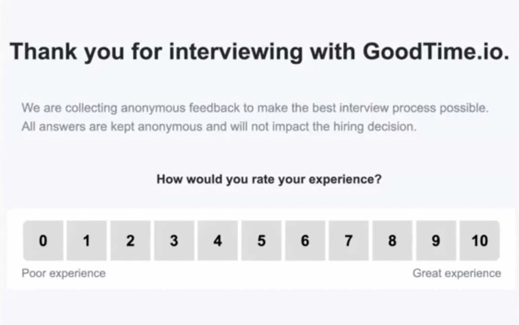 Graphic displaying GoodTime Hire's Candidate Pulse survey.