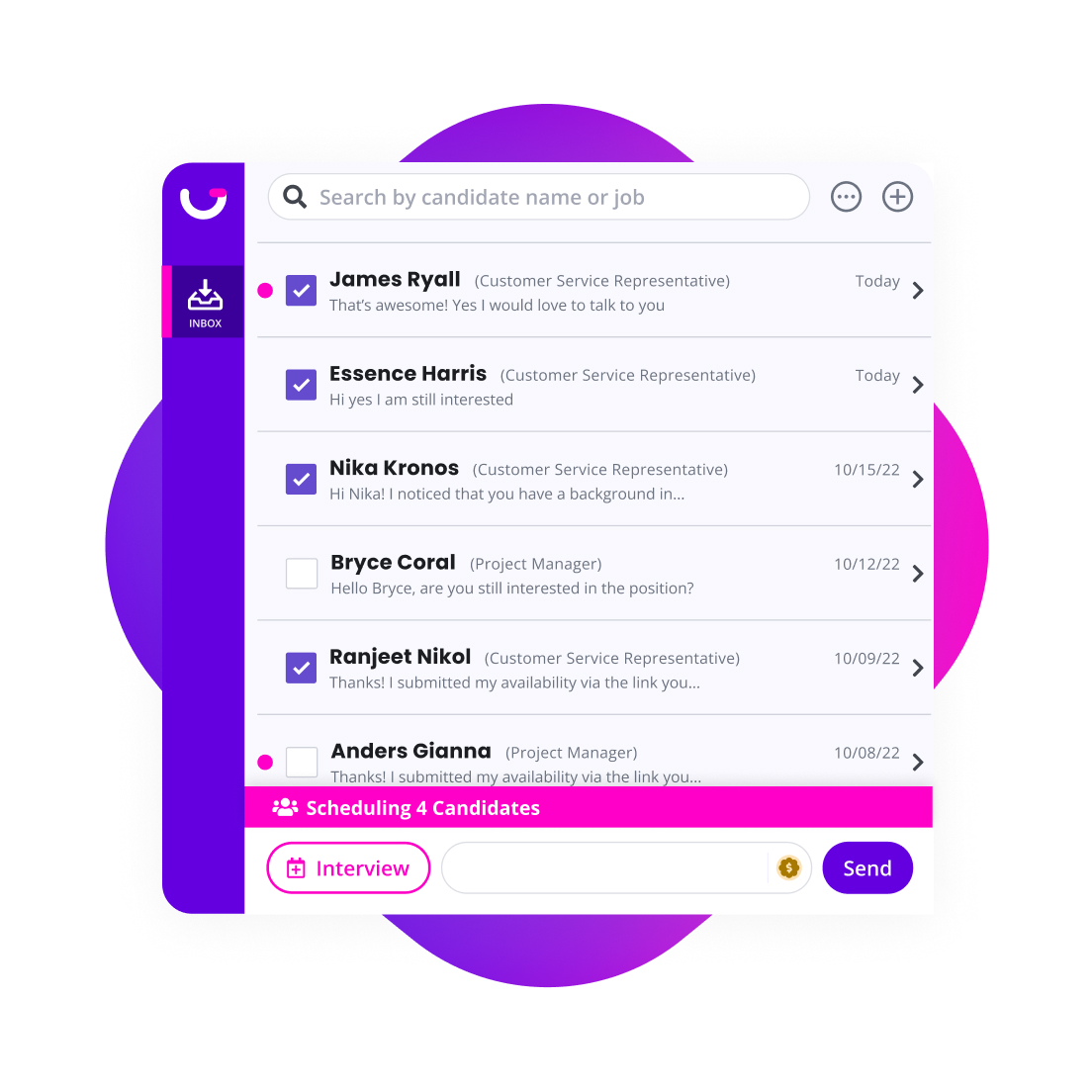Automated interview scheduling graphic