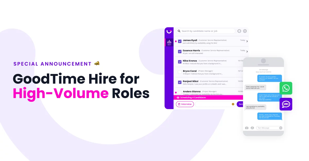 GoodTime Announces High-Volume Hiring Product to Help Recruiters Automate Interview Scheduling