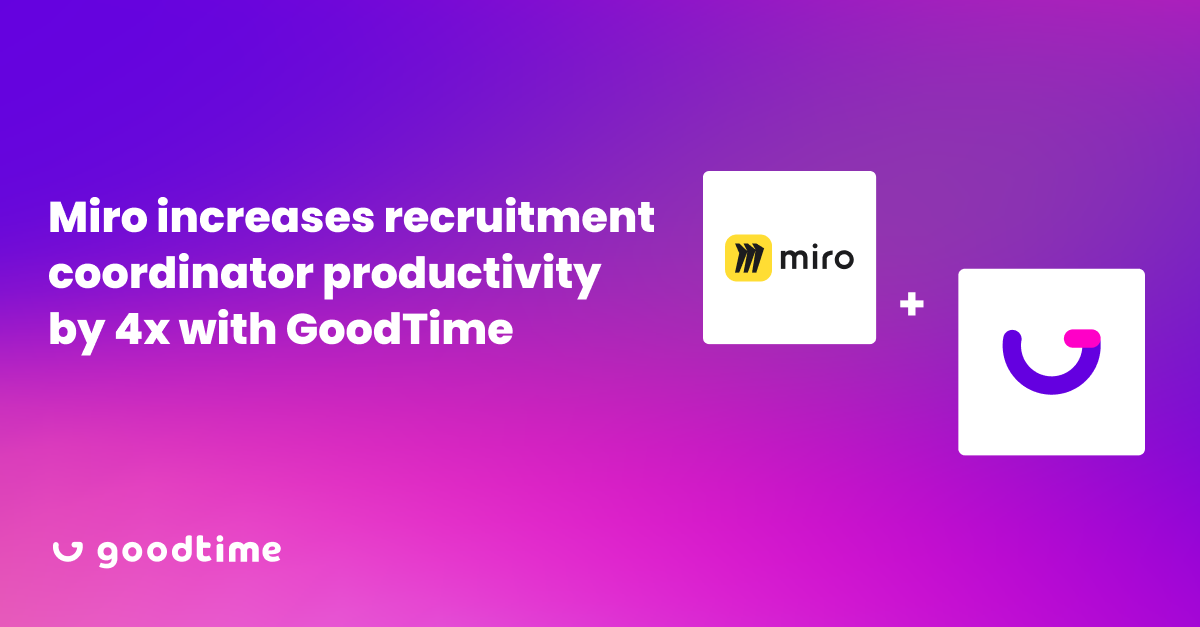 Miro Increases Recruitment Coordinator Productivity by 4x with GoodTime