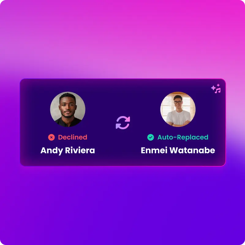 Auto-replace declined interviewers