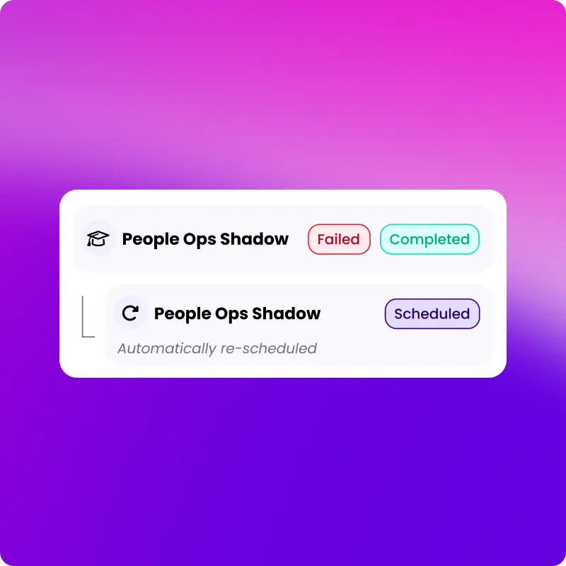 Automate training and shadow scheduling