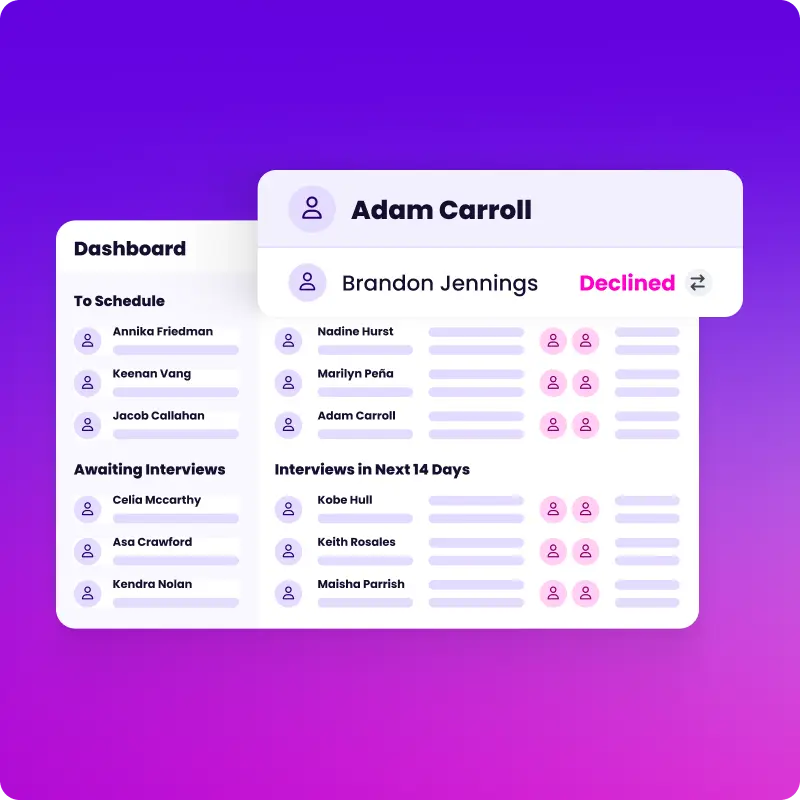 Manage every interview from one intuitive dashboard